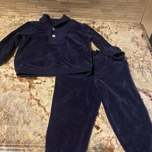 Ralph Lauren Navy Blue Velour Suit